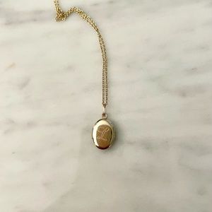 Catbird Dollhouse Locket Solid 14k Yellow Gold “L” With Chain
